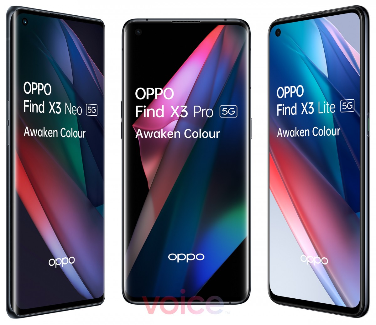 Oppo Find X3 Pro estrelas em imagens de aparência oficial