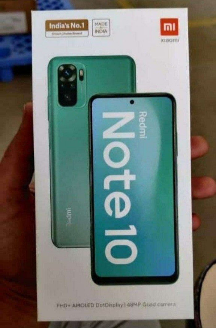 Redmi Note 10 retail box reveals AMOLED display, 48MP main camera