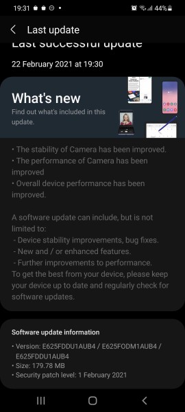 Samsung Galaxy F62 receives its first software update with camera improvements