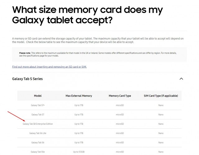 Samsung Galaxy Tab S8 Enterprise Edition xuất hiện trên trang web của công ty