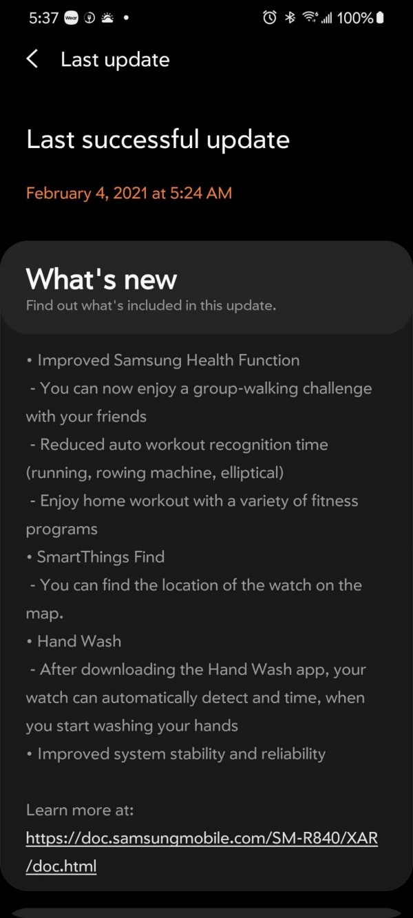 Samsung Galaxy Watch3 firmware update