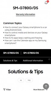 Samsung Galaxy S20 FE (4G but with Snapdragon 865): Support page for SM-G780G/DS