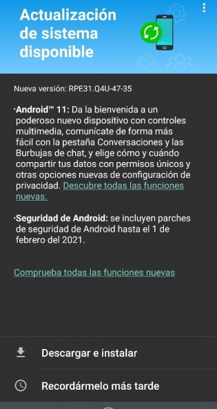 Motorola Moto G8 e G8 Power Android 11 OTA