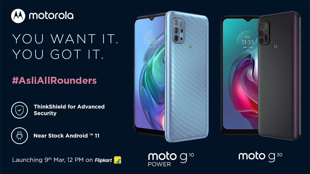 Motorola Moto G10 Power and Moto G30 coming to India on March 9