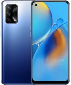 Oppo A74 4G em azul meia-noite