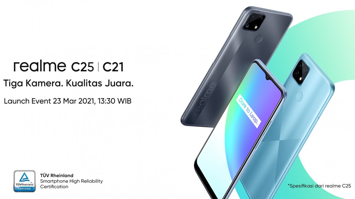 Realme C25 chega em 23 de março com Helio G70 SoC e câmera tripla de 48MP