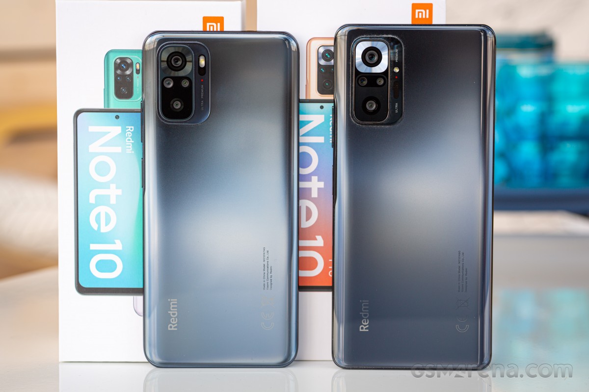 Redmi Note 10 (left) and Redmi Note 10 Pro (right)