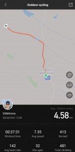 Zepp app and workout data metrics with GPS