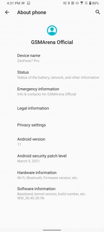 Asus Zenfone 7/7 Pro Android 11 update