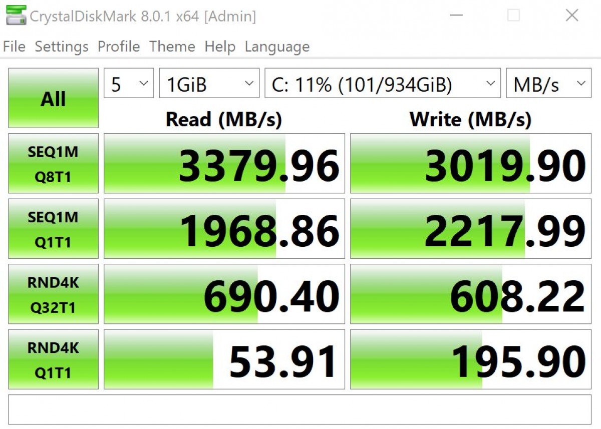 SSD 1tb CRYSTALDISKMARK