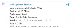 MIUI 12.5 OTA packages for Mi 10 and Mi 10 Pro China