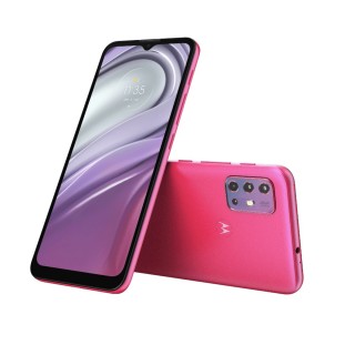 Moto G20 in Breeze Blue and Flamingo Pink