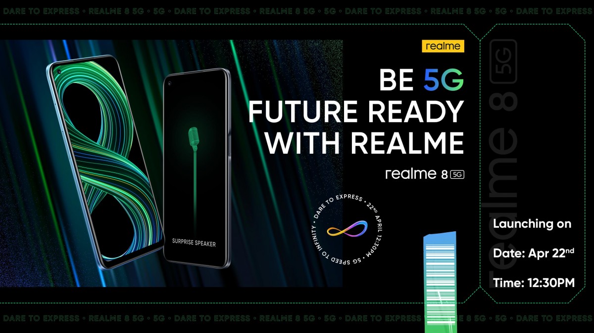 Realme 8 5G Indian launch officially set for April 22