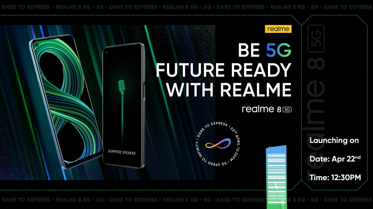 Realme 8 5G Indian launch set for April 22