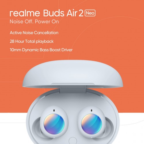 Os fones de ouvido Realme Buds Air 2 Neo TWS chegarão em 7 de abril com cancelamento ativo de ruído