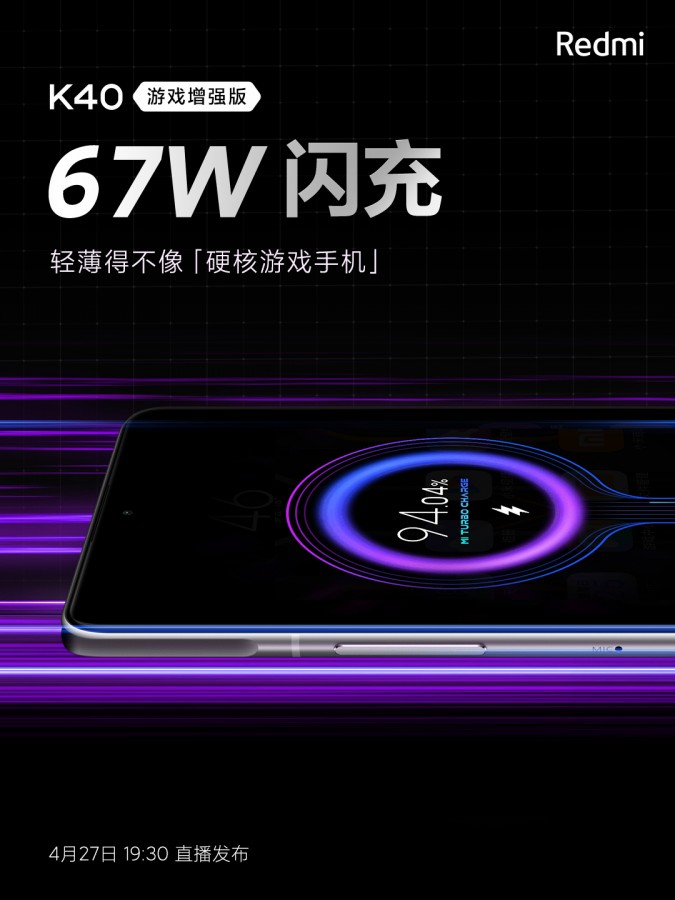 Redmi K40 Gaming Edition Confirmed To Pack 5 000 Mah Battery And 67w Charging Gsmarena Com News