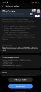 New update for Galaxy A52 5G (<a href="https://old.reddit.com/r/GalaxyA52/comments/mukspt/april_security_update_available_nowuk_unlocked/" target="_blank" rel="noopener noreferrer">image credit</a>)