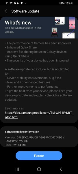 Samsung Galaxy S20 series gets improvements to camera with the new update