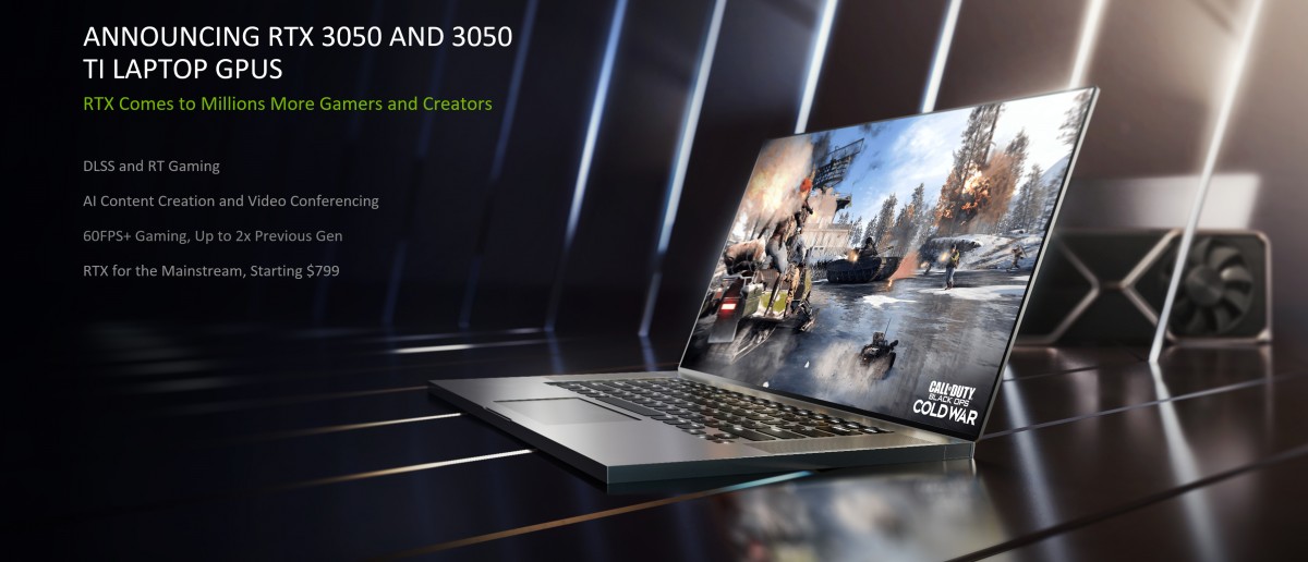 As GPUs para laptop GeForce RTX 3050 e 3050 Ti da Nvidia trazem potência extra para seus jogos e criação de conteúdo