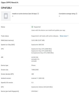 Oppo Reno5 A surfaces in Japan with an S765G chipset and