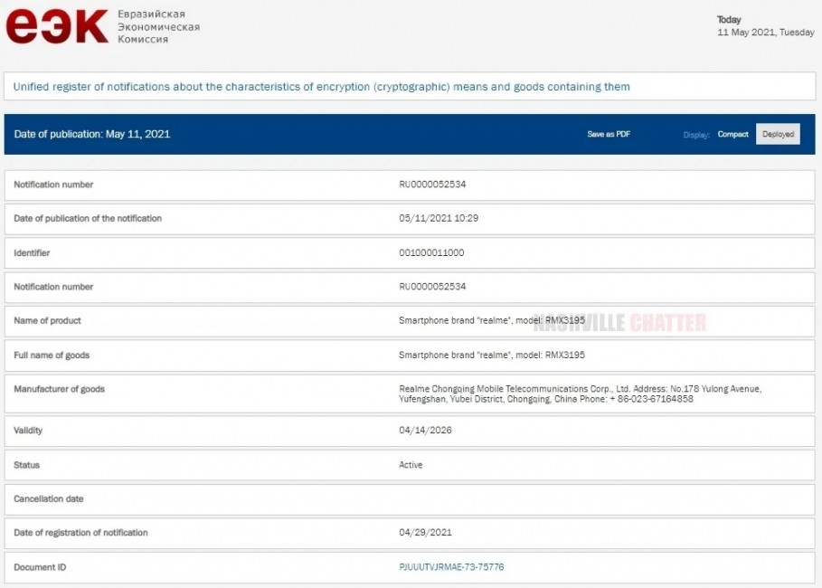 Realme C25s moves a step closer to launch as it gets EEC certified