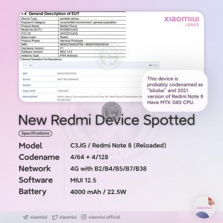 Additional Redmi Note 8 details