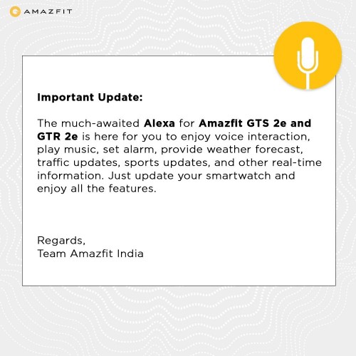 Amazfit GTR 2e and GTS 2e get Alexa support with new update