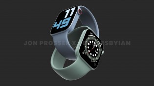 Unofficial renders of the Apple Watch Series 7 showing the new design and new green color