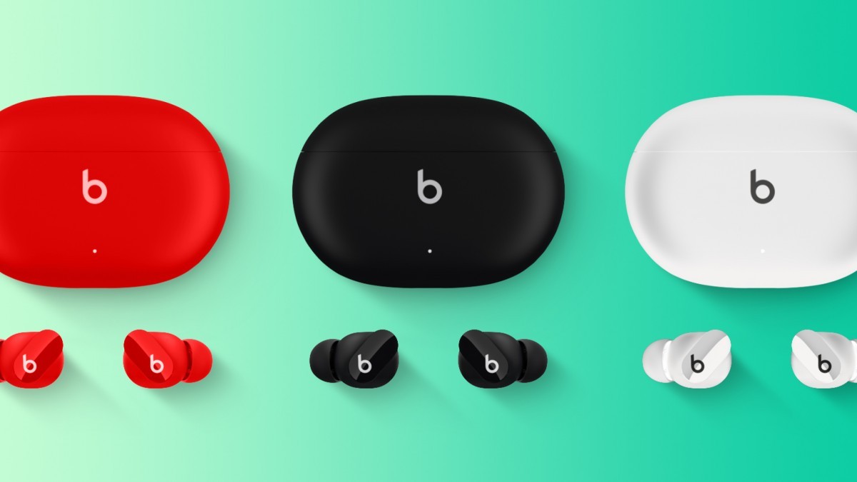 Leaked image of Beats Studio Buds in red, black, and white
