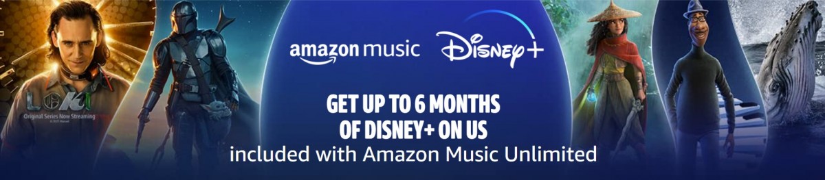 Amazon offers up to 6 months of Disney+ for free with an Amazon Music Unlimited subscription