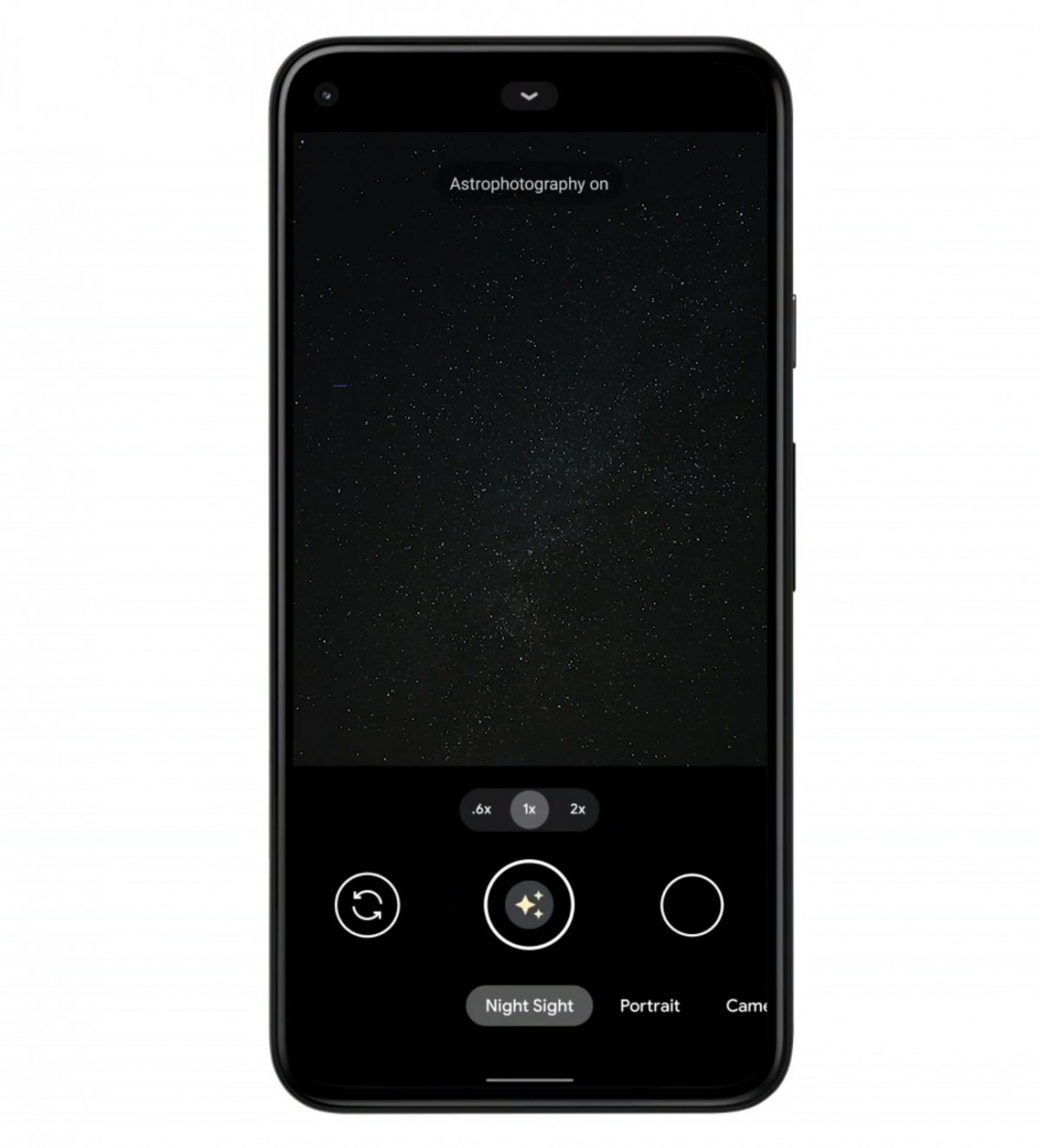 Google's Astrophotography feature activates at night and on a tripod