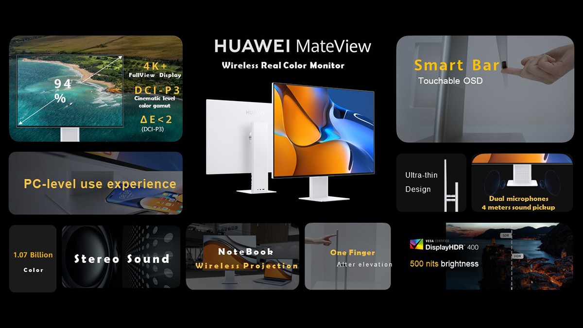 Huawei MateView GT 165Hz  ultrawide gaming monitor is going global, flat MateView in tow