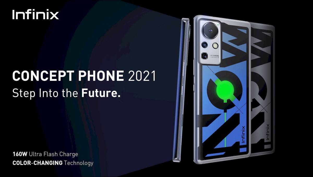 The Infinix Concept Phone 2021 supports 160W fast charging, goes from 0-100% in 10 minutes