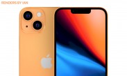 Renderização especulativa do Apple iPhone 13 mostrando uma nova coloração laranja