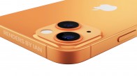 Renderização especulativa do Apple iPhone 13 mostrando uma nova coloração laranja