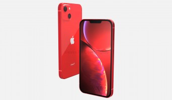 iPhone 13 renderizado no produto vermelho