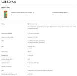 LG K33 e LG K35 com algumas especificações do Google Play Console