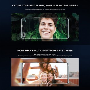 48 MP selfie camera, 105° ultra wide