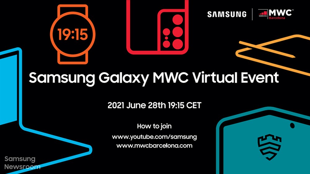 Samsung anuncia evento MWC virtual, provocando dicas de silhuetas em novos dispositivos