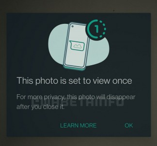 A notification when you receive a View Once image