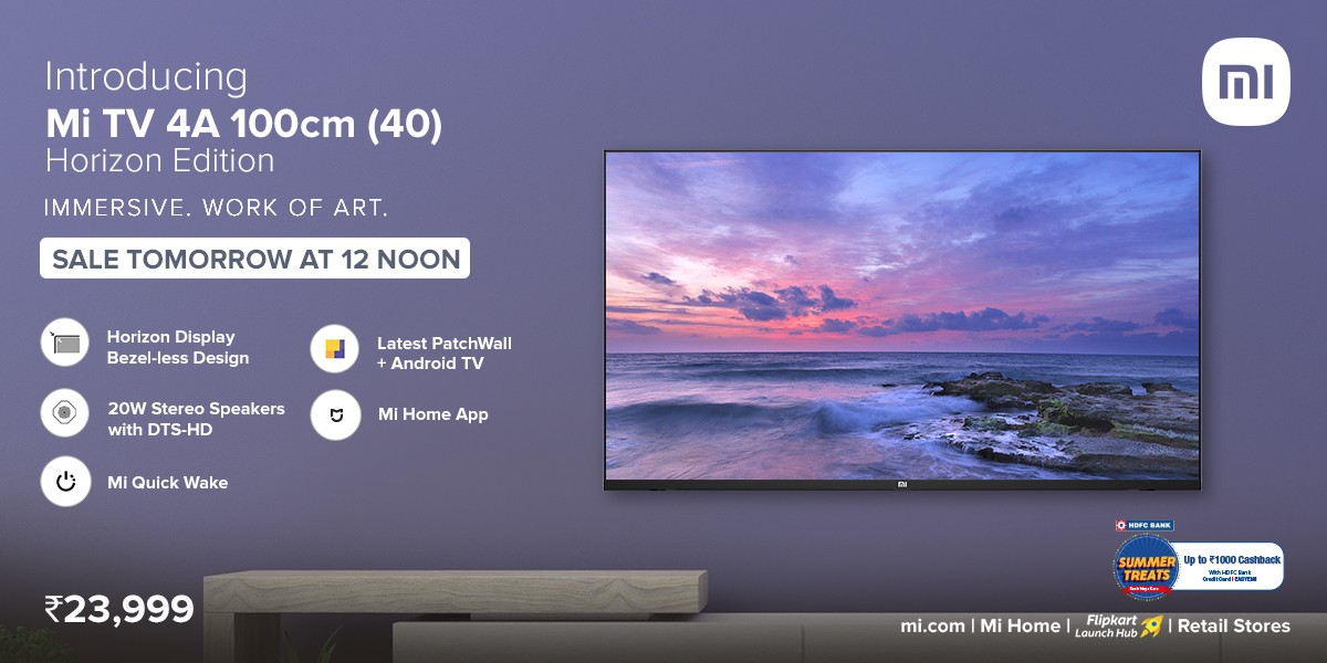 Xiaomi Mi TV 4A 40 Horizon Edition announced 