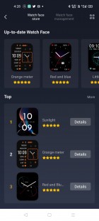 Watch faces available on Amazfit's official app
