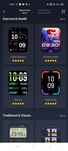 Watch faces available on Amazfit's official app