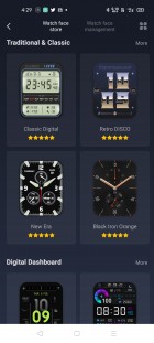 Watch faces available on Amazfit's official app