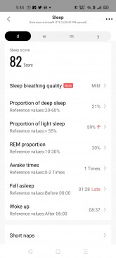 Sleep data