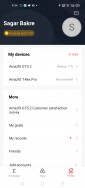 Amazfit GTS 2's data and settings in Amazfit's Android app