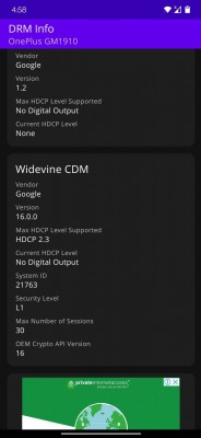 Widevine L1 after a successful update