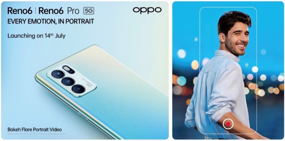 Oppo Reno6 5G and Reno6 Pro 5G launching in India on July 14