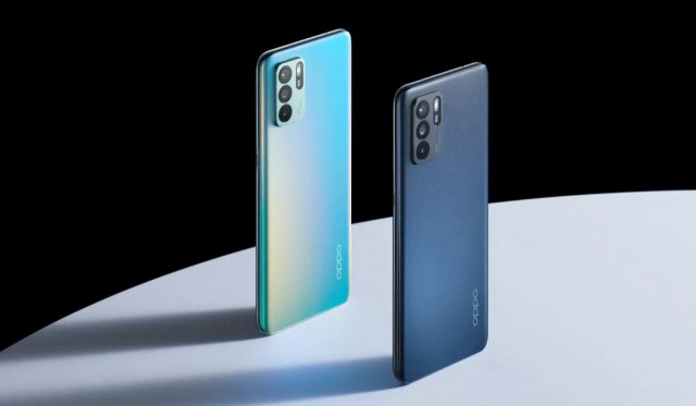 Oppo Reno6 Z em azul e preto