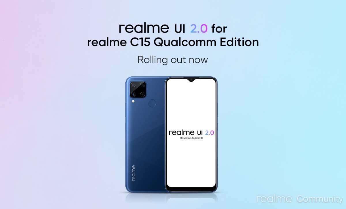 Realme C15 Qualcomm Edition gets Android 11-based Realme UI 2.0 stable  update - GSMArena.com news